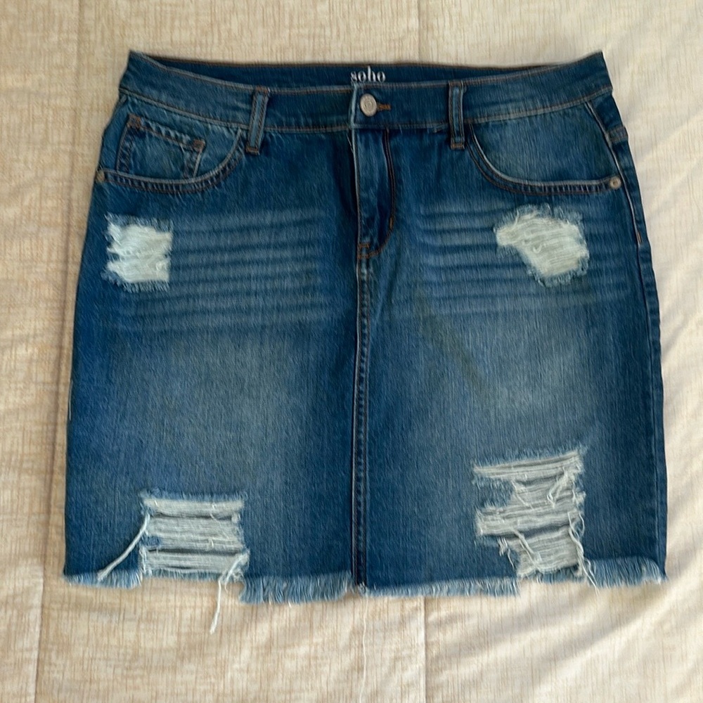 New York & Company Denim Mini Skirt Size 8 NWT